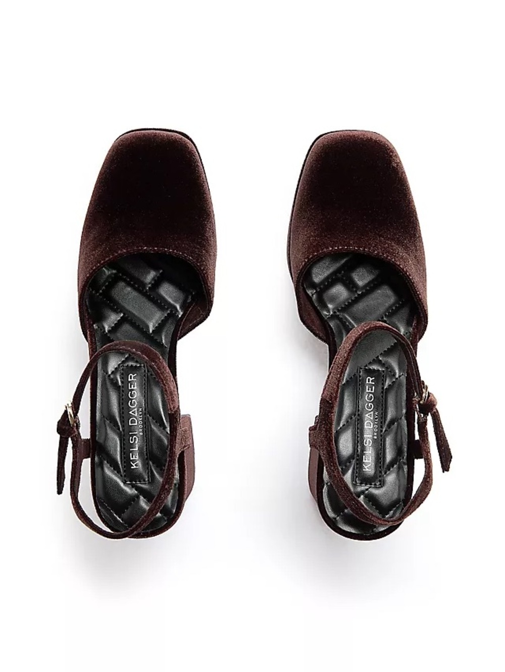 Kelsi Dagger Wine Velvet Ankle-Strap Heels